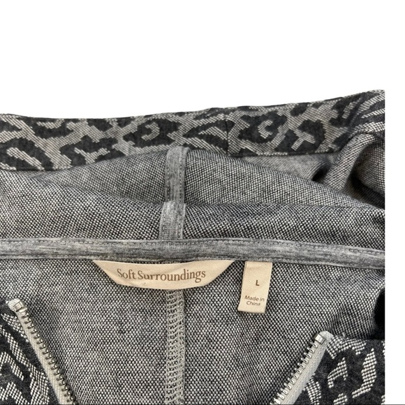 Soft Surroundings Lyra Jacket Grey Animal Leopard Print Size L Large - Picture 3 of 8